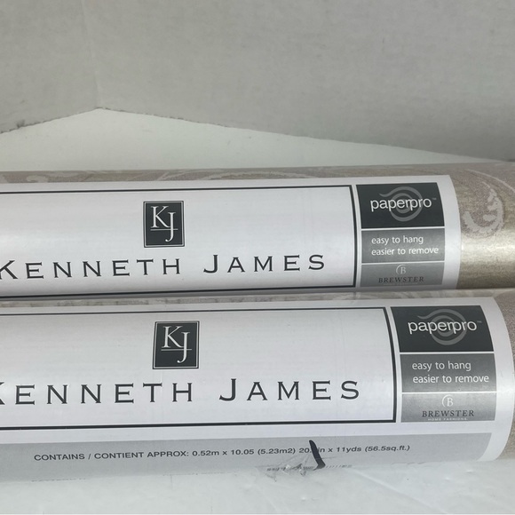 (2)Kenneth James high-end wallpaper double rolls scroll neutral pattern - Picture 3 of 16